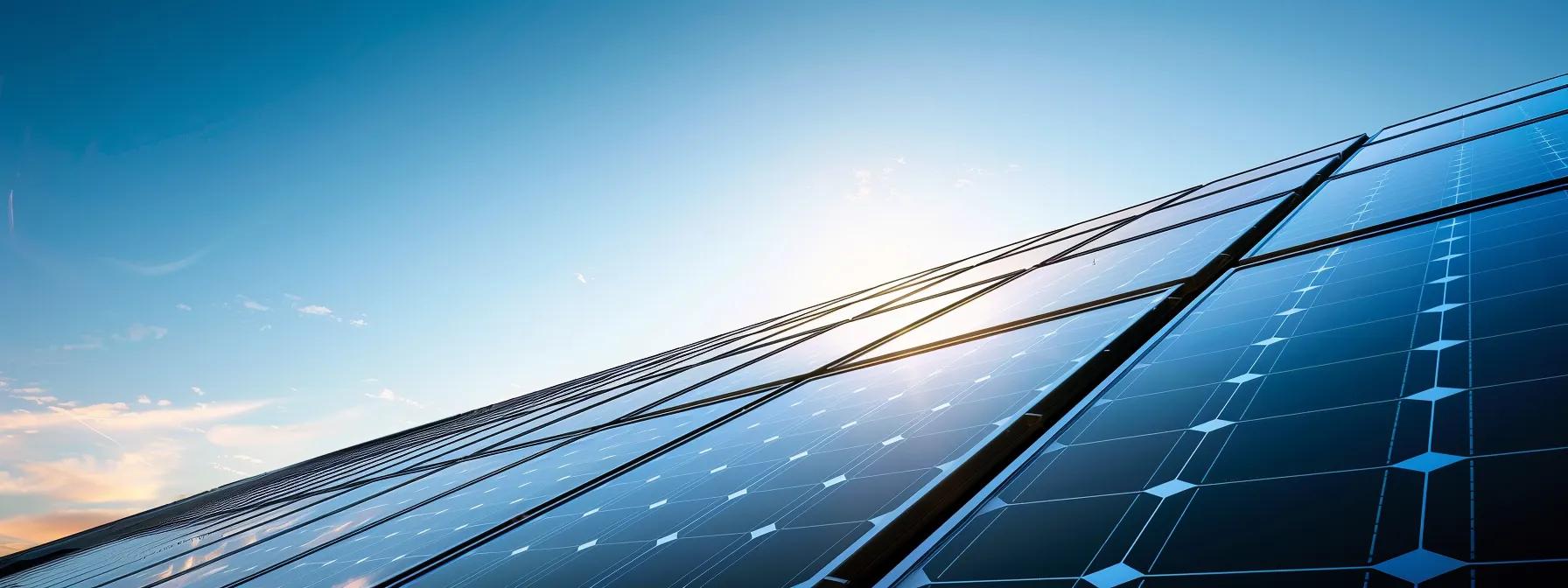 a sleek, modern office filled with advanced eco-friendly technology, showcasing solar panels and innovative, sustainable materials in a bright, energy-efficient workspace.