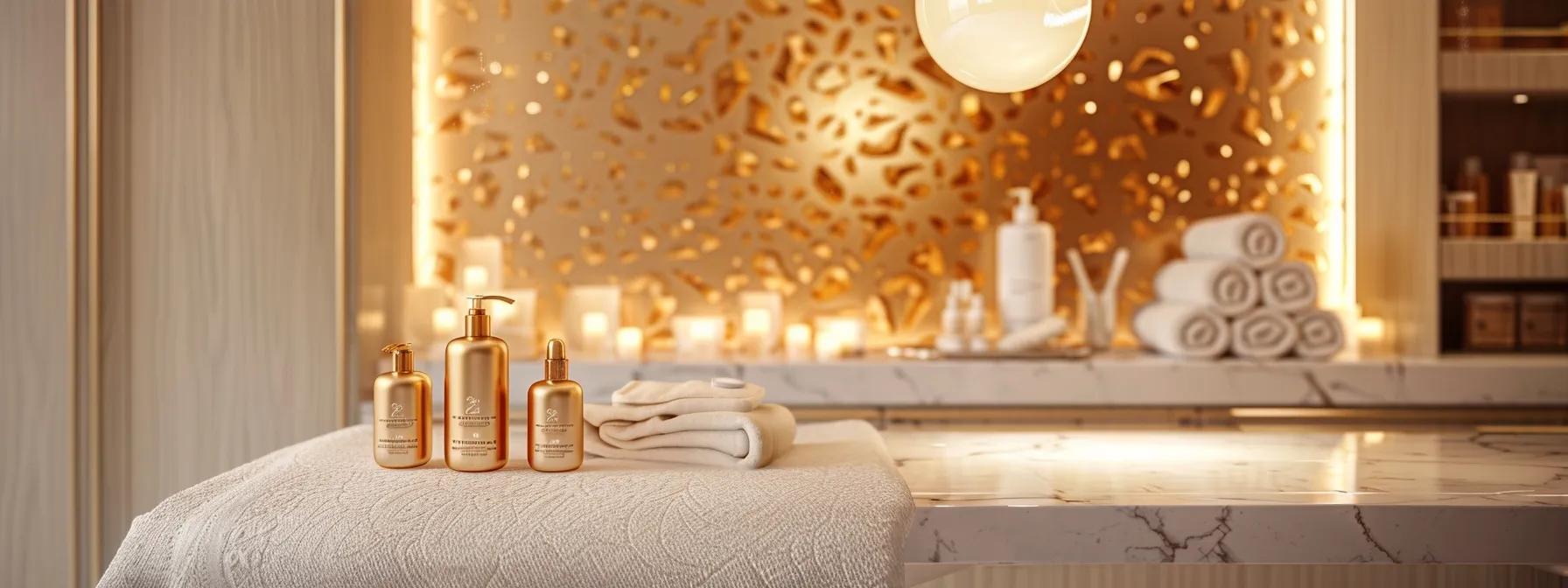 24K gold spa treatment with luxurious creams and advanced technology for skin rejuvenation.