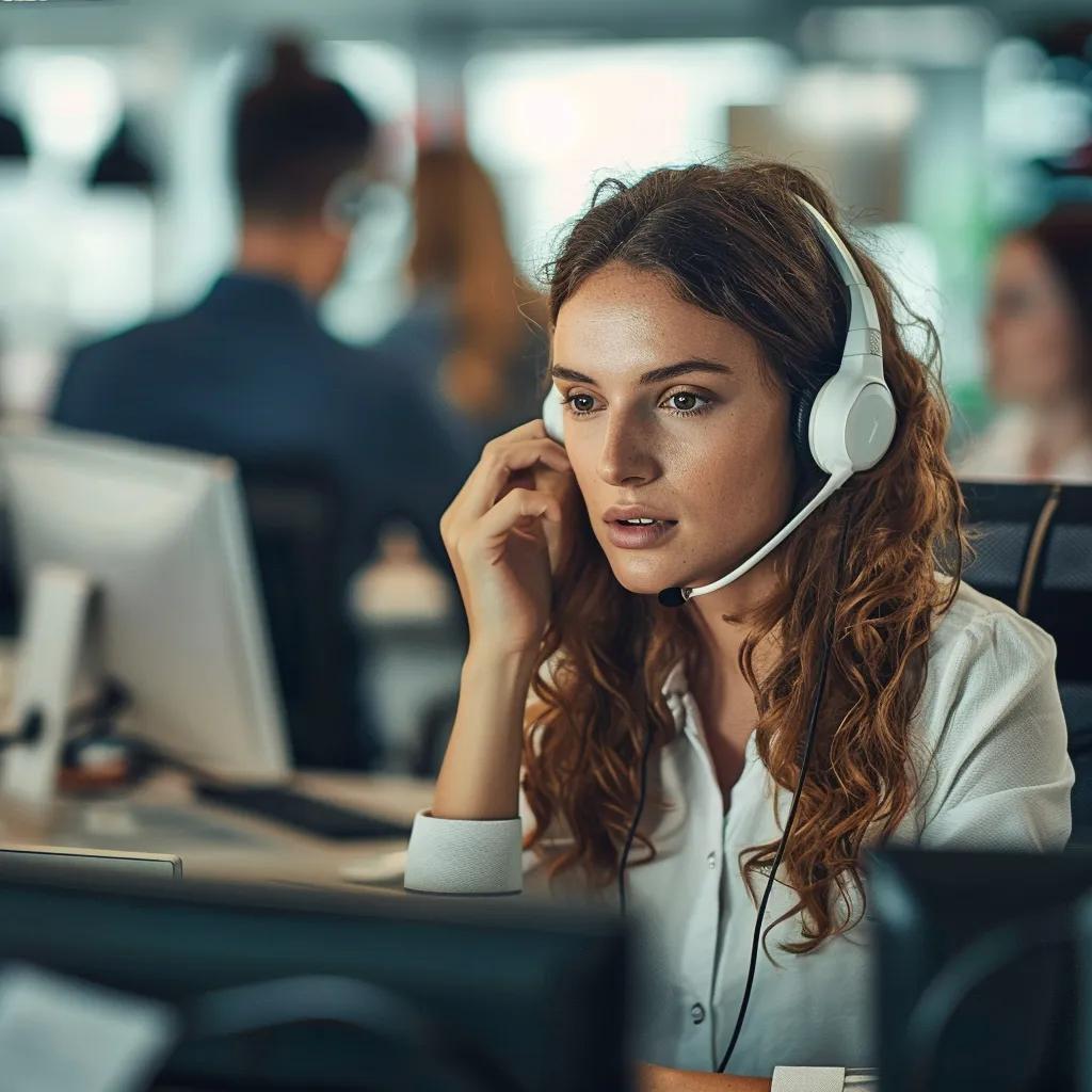 Customer service representative facing challenges in a busy office environment
