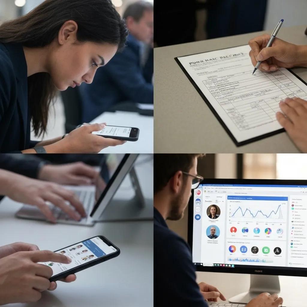 Illustration of methods data brokers use to gather personal data, including technology and public records