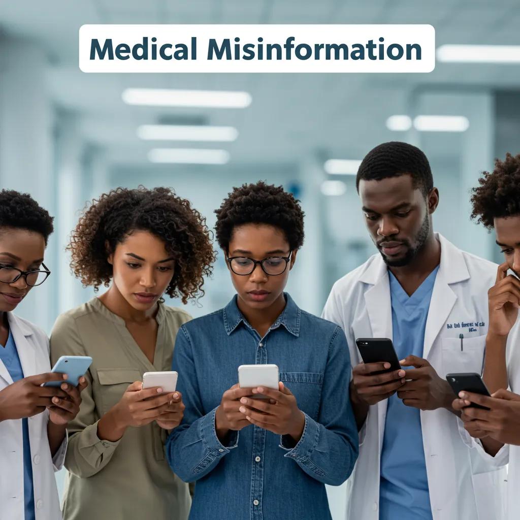 Diverse individuals concerned about health misinformation while using smartphones in a hospital setting