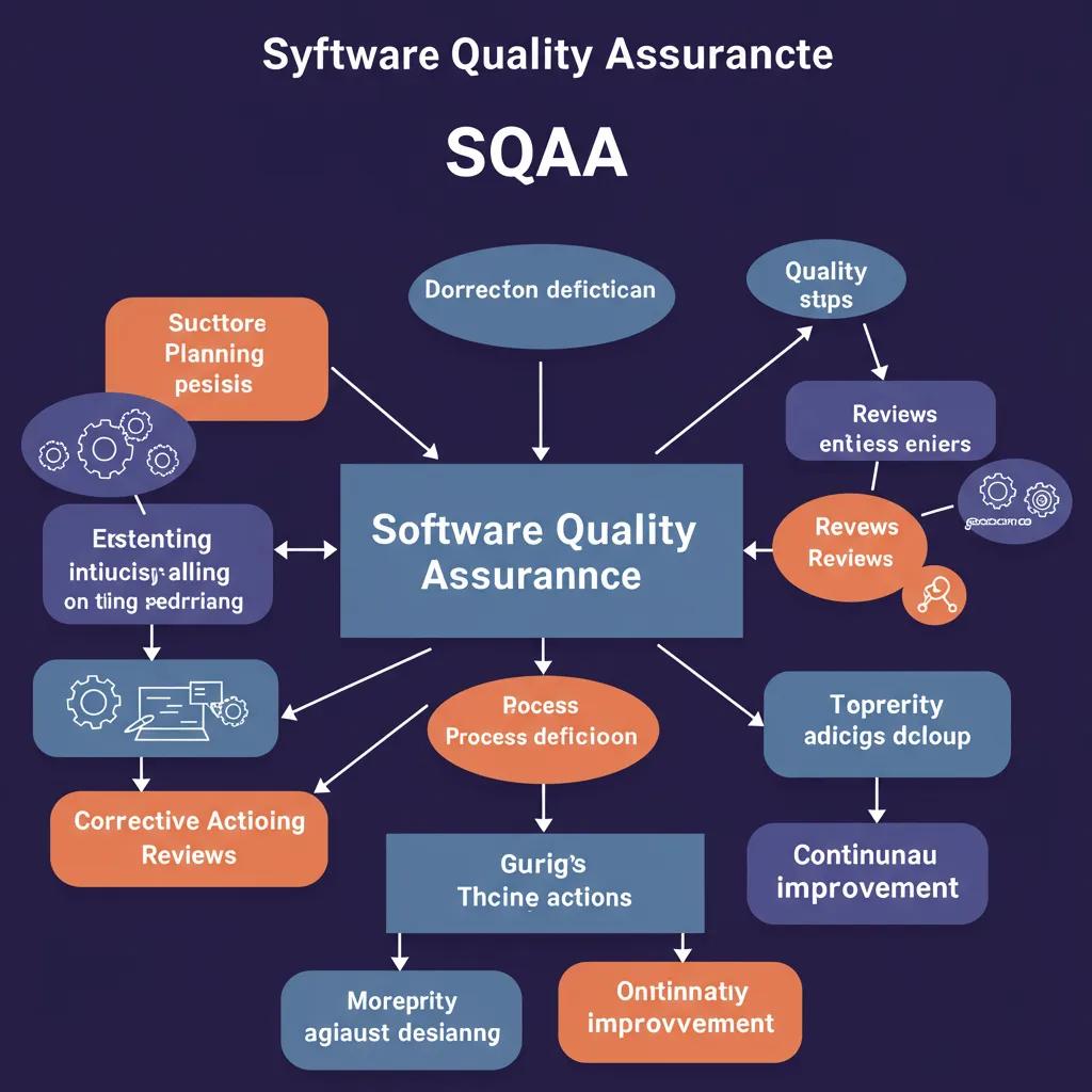 Visual representation of the main steps in the software quality assurance process