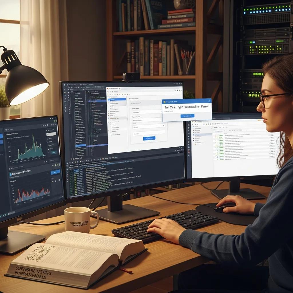 Software tester performing functional and non-functional testing in a tech-savvy environment