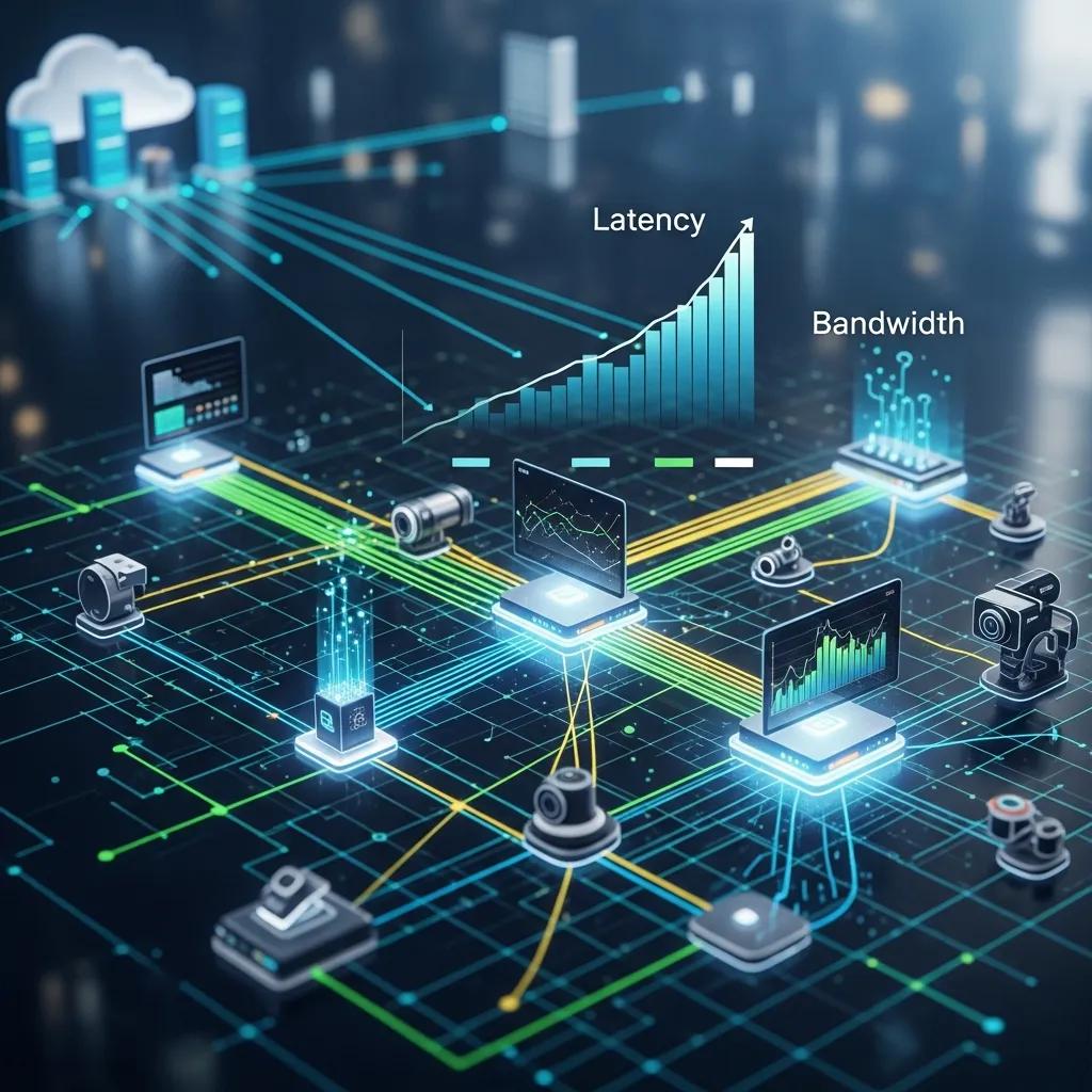 Diagram of edge computing and IoT working together to streamline infrastructure and real-time processing