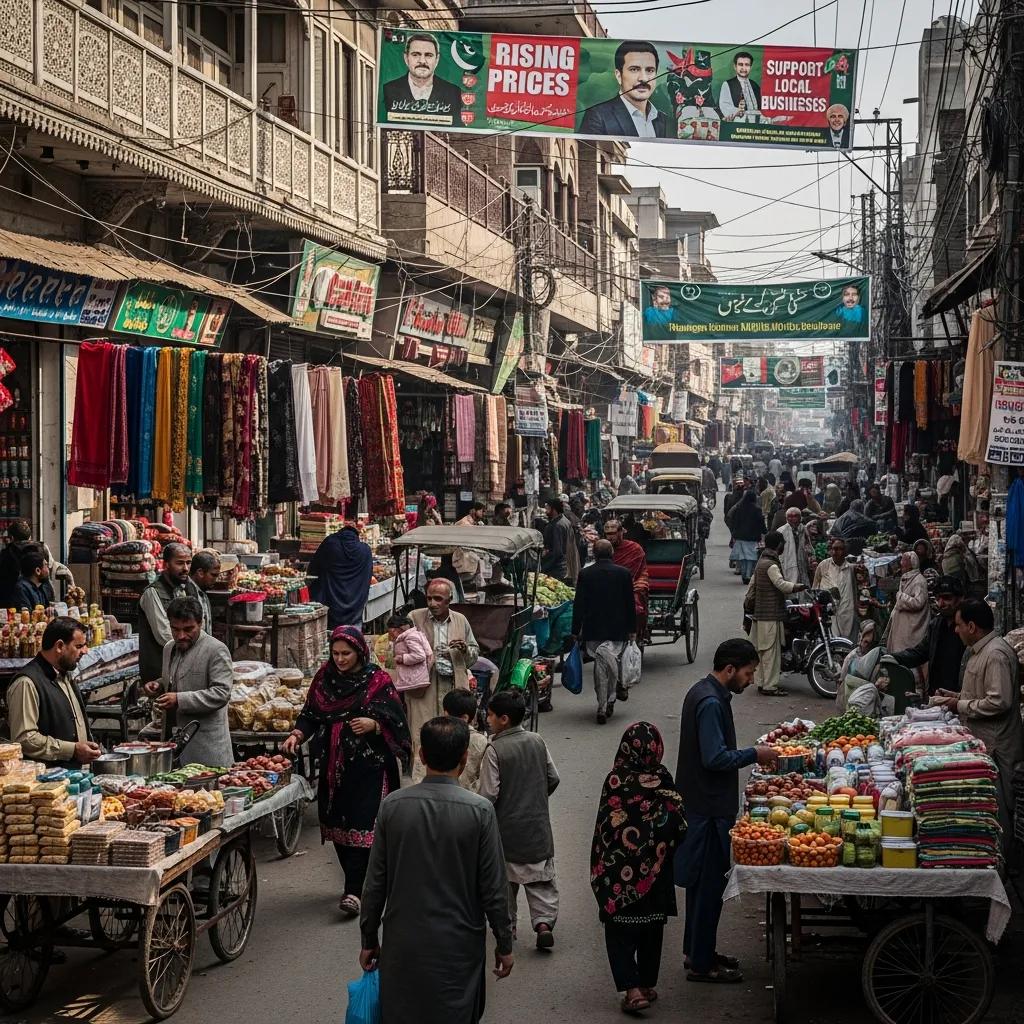 Vibrant street scene in Pakistan highlighting daily life and cultural interactions